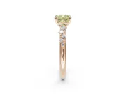 Cushion Cut Graduated Solitaire Engagement Ring Setting for a Fancy Yellow Lab-Grown Diamond | Rose Gold