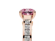 Cushion Cut Channel Engagement Ring Setting for a Fancy Pink Lab-Grown Diamond | Rose Gold - Design NV-24671
