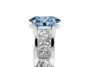 Oval Graduated Engagement Ring Setting for a Fancy Blue Lab-Grown Diamond | White Gold