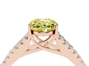 Oval Graduated Split Shank Engagement Ring Setting for a Fancy Yellow Lab-Grown Diamond | Rose Gold