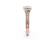 Asscher Cut Pave Split Shank Engagement Ring Setting | Double Claw Prongs | Rose Gold