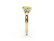 Pear-Shaped Three Stone Engagement Ring Setting for a Fancy Yellow Lab-Grown Diamond | Yellow Gold - Design NV-24844