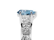 Pear-Shaped Graduated Engagement Ring Setting for a Fancy Blue Lab-Grown Diamond | White Gold