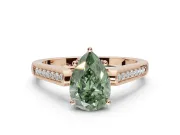 Pear-Shaped Engagement Ring Setting for a Fancy Green Lab-Grown Diamond | Rose Gold - Design NV-24597