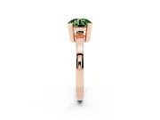 Fancy Green Round Cut Diamond Solitaire Ring Set in Rose gold with Prong Head and Smooth Polished Band