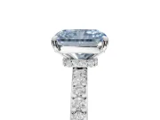 Radiant Cut Pavé Engagement Ring Setting for a Fancy Blue Lab-Grown Diamond | Sterling Silver - Design NV-24928