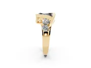Radiant Cut Bezel Bypass Engagement Ring Setting for a Black Center | Yellow Gold