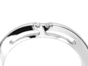 Round Lab-Grown Diamond Toi et Moi Curved Wedding Band | Side Slot Cut-Outs | White Gold