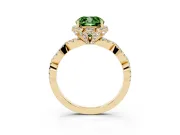 Cushion Cut Halo Engagement Ring Setting for a Fancy Green Lab-Grown Diamond | Yellow Gold - Design NV-24725