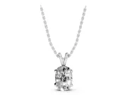 Elongated Cushion Lab-Grown Diamond Solitaire Pendant Necklace | Split Bail | White Gold