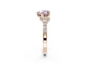 Heart-Shaped Pavé Solitaire Engagement Ring Setting for a Fancy Pink Lab-Grown Diamond | Crossover Gallery | Rose Gold