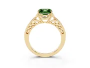 Asscher Cut Floral Pavé Engagement Ring Setting for a Fancy Green Lab-Grown Diamond | Yellow Gold