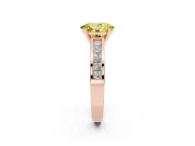 Oval Channel Set Engagement Ring Setting for a Fancy Yellow Lab-Grown Diamond | Rose Gold