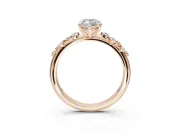 Marquise Solitaire Engagement Ring Setting | Graduated Scattered Accents | Rose Gold