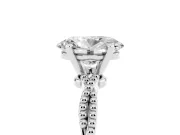 Oval Cut Diamond Solitaire Ring Set in White gold with Twisted Band and Bead Prong Setting