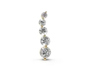 Round Lab-Grown Diamond Graduated Drop Pendant Necklace | Hidden Bail | Yellow Gold