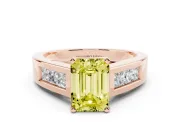 Emerald Cut Channel-Set Engagement Ring Setting for a Fancy Yellow Lab-Grown Diamond | Rose Gold