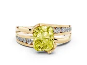 Radiant Cut Graduated Bypass Engagement Ring Setting for a Fancy Yellow Lab-Grown Diamond | Split Shank | Yellow Gold