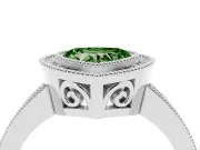 Heart-Shaped Halo Engagement Ring Setting for a Fancy Green Lab-Grown Diamond | Sterling Silver - Design NV-24890