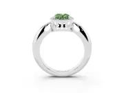 Oval Halo Engagement Ring Setting for a Fancy Green Lab-Grown Diamond | Plain Band | Platinum