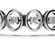 Round Lab-Grown Diamond Oval Frame Tennis Bracelet | Open Links | Sterling Silver