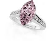Marquise Graduated Pavé Engagement Ring Setting for a Fancy Pink Lab-Grown Diamond | Platinum