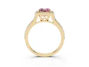 Asscher Cut Halo Engagement Ring Setting for a Fancy Pink Lab-Grown Diamond | Yellow Gold - Design NV-24729