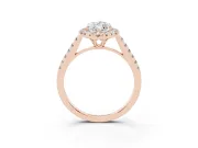 Marquise Raised Halo Engagement Ring Setting | Pave Band | Rose Gold