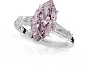 Marquise Tapered Baguette Engagement Ring Setting for a Fancy Pink Lab-Grown Diamond | Platinum