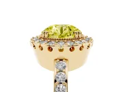 Round Vintage Milgrain Halo Engagement Ring Setting for a Fancy Yellow Lab-Grown Diamond | Pierced Gallery | Yellow Gold