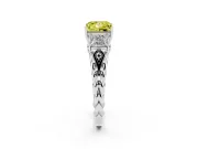 Fancy Yellow Princess Cut Diamond Three-Stone Ring Set in Silver with Braided Band