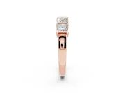 Princess Cut Diamond Seven-Stone Channel Band Set in Rose gold with Bar Prongs