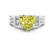 Heart-Shaped Bar-Set Engagement Ring Setting for a Fancy Yellow Lab-Grown Diamond | Platinum