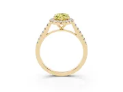 Marquise Halo Engagement Ring Setting for a Fancy Yellow Lab-Grown Diamond | Pave Shoulders | Yellow Gold