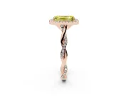 Emerald Cut Twist Halo Engagement Ring Setting for a Fancy Yellow Lab-Grown Diamond | Rose Gold