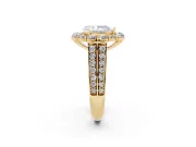 Pear-Shaped Large Accent Halo Engagement Ring Setting | Graduated Pavé | Yellow Gold