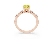 Cushion Cut Bar Set Engagement Ring Setting for a Fancy Yellow Lab-Grown Diamond | Rose Gold