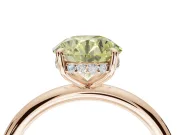 Round Hidden Halo Ring Setting for a Fancy Yellow Lab-Grown Diamond | Rose Gold