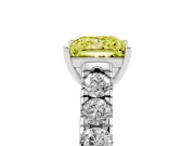 Princess Cut Engagement Ring Setting for a Fancy Yellow Lab-Grown Diamond | Sterling Silver - Design NV-24643