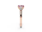 Radiant Cut 5 Stone Engagement Ring Setting for a Fancy Pink Lab-Grown Diamond | Rose Gold