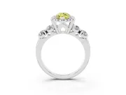 Marquise Floral Engagement Ring Setting for a Fancy Yellow Lab-Grown Diamond | Petal Frame | Sterling Silver