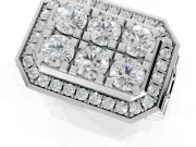 Round Lab-Grown Diamond Men's Cluster Ring | Octagonal Top | Platinum