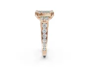 Asscher Cut Halo Engagement Ring Setting for a Fancy Green Lab-Grown Diamond | Graduated Channel Band | Rose Gold