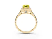 Radiant Cut Accented Halo Engagement Ring Setting for a Fancy Yellow Lab-Grown Diamond | Yellow Gold
