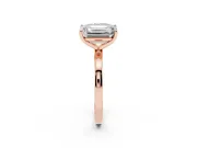 Fancy Blue Radiant Cut and Emerald Cut Toi Moi Ring Set in Rose gold with Prong Setting