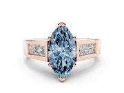 Marquise Channel-Set Engagement Ring Setting for a Fancy Blue Lab-Grown Diamond | Rose Gold