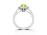Radiant Cut Collar Engagement Ring Setting for a Fancy Yellow Lab-Grown Diamond | Sterling Silver