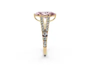 Marquise Graduated Split Shank Engagement Ring Setting for a Fancy Pink Lab-Grown Diamond | Yellow Gold