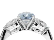 Pear-Shaped 3-Stone Engagement Ring Setting for a Fancy Blue Lab-Grown Diamond | Sterling Silver