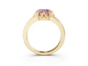 Heart-Shaped Petal Halo Engagement Ring Setting for a Fancy Pink Lab-Grown Diamond | Yellow Gold